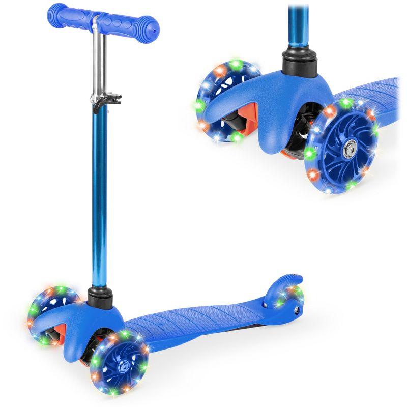 Blue Kids Mini Kick Scooter with Light-Up Wheels