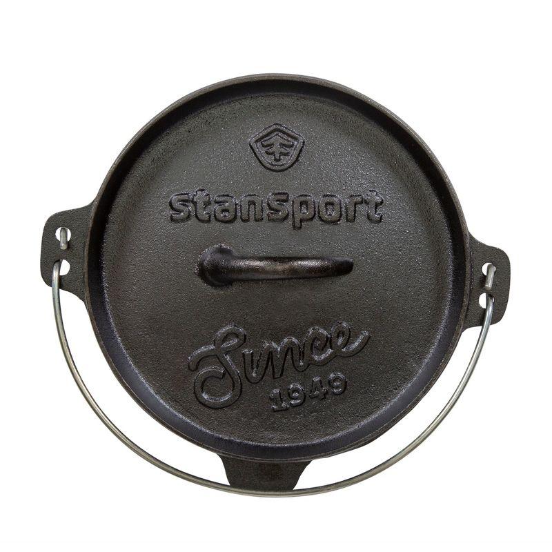 Stansport Preseasoned Cast Iron Flat Bottom Dutch Oven