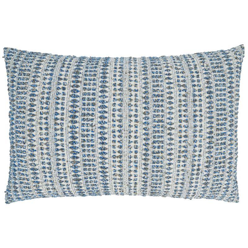 Saro Lifestyle Woven Line Throw Pillow With Down Filling