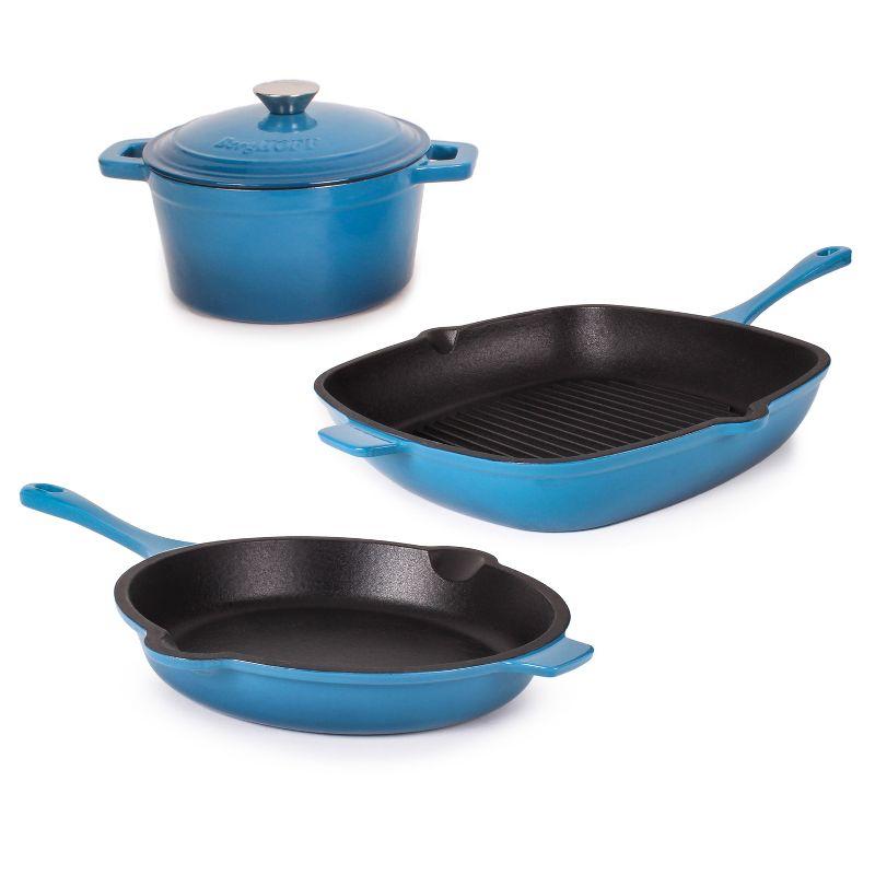 BergHOFF BergHOFF Neo 4Pc Cast Iron Set Grill Pan, Fry Pan & 3Qt Dutch Oven