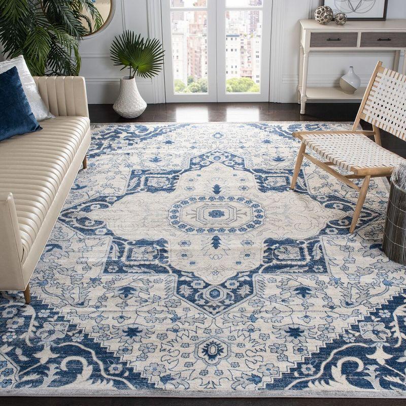 Brentwood BNT816 Power Loomed Indoor Area Rug - Cream/Blue - 9'x12' - Safavieh