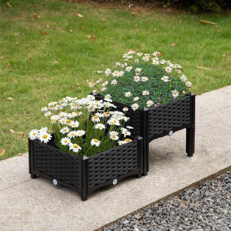 Rattan Raised Garden Bed Flower Planter