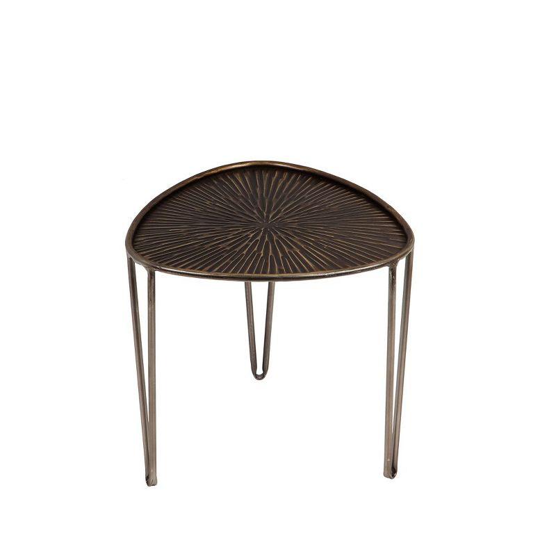 Evergreen Beautiful Leaf Shape Metal Nested Side Tables, Set of 3 - 21 x 21 x 19 Inches Homegoods and Decorations for Every Space