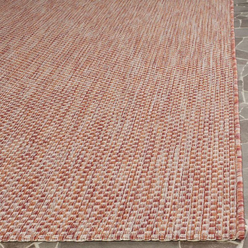 Terracotta and Beige Square Outdoor Area Rug