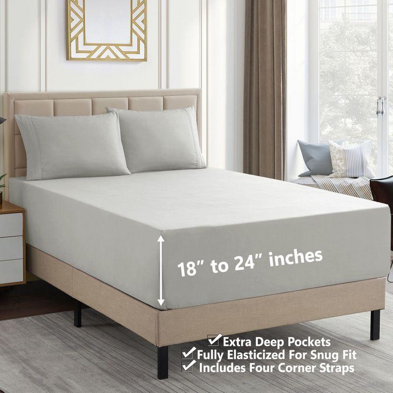 18"-24" Extra Deep Pocket, Double Brushed High End Microfiber Sheet Set by Sweet Home Collection®