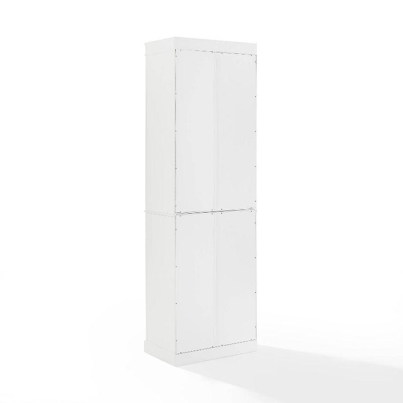 Crosley 78" Stanton Kitchen Storage Pantry Cabinet White: 24-Inch Slim Modular Storage, 5 Shelves, 4 Doors