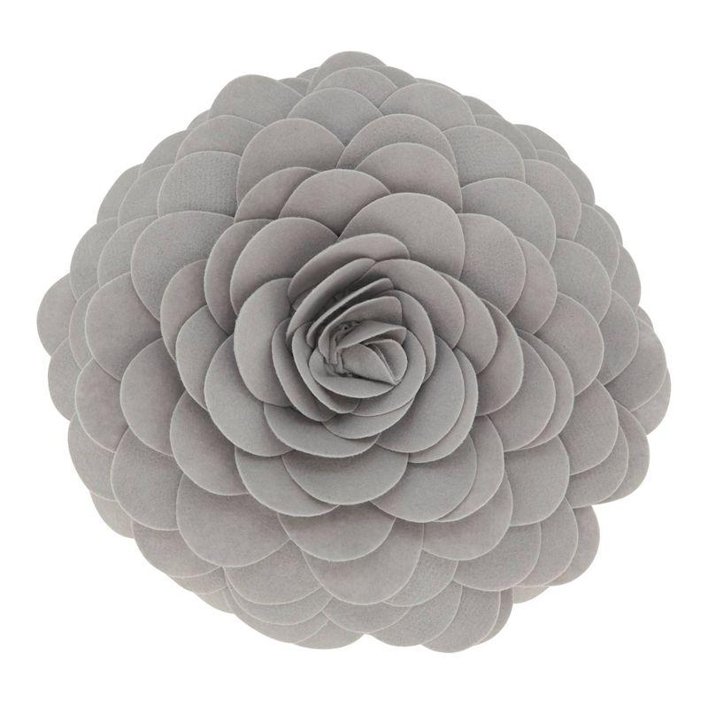 Flower Design Round Throw Pillow - Saro Lifestyle