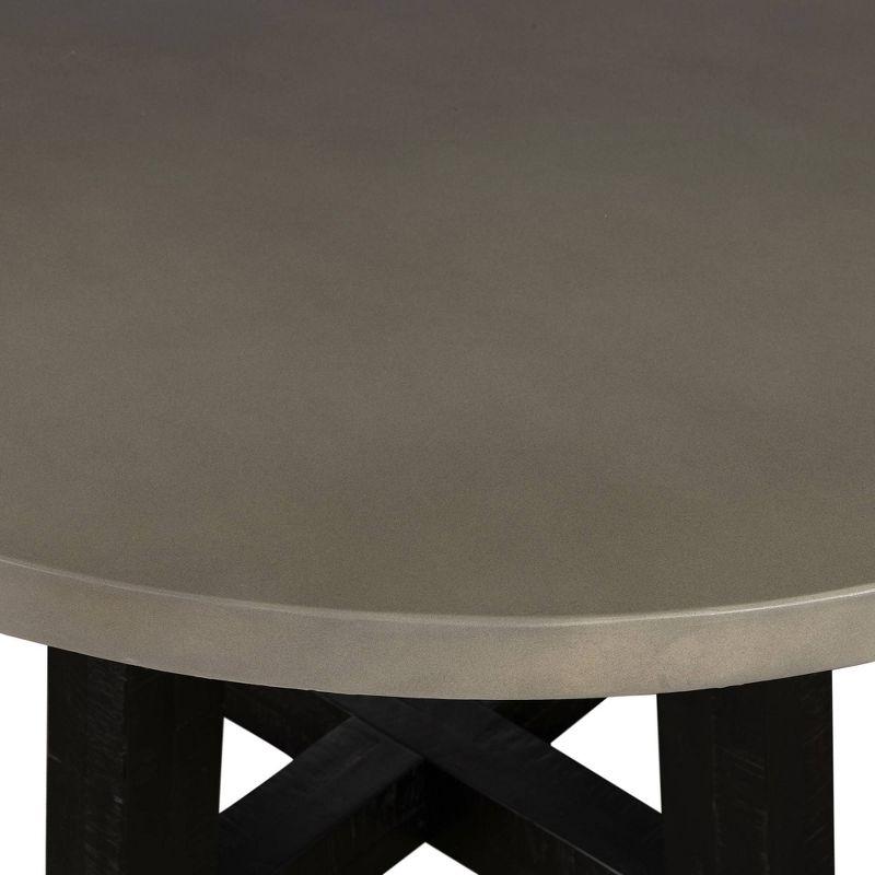 Manchester Modern Concrete and Acacia Round Dining Table Gray - Armen Living