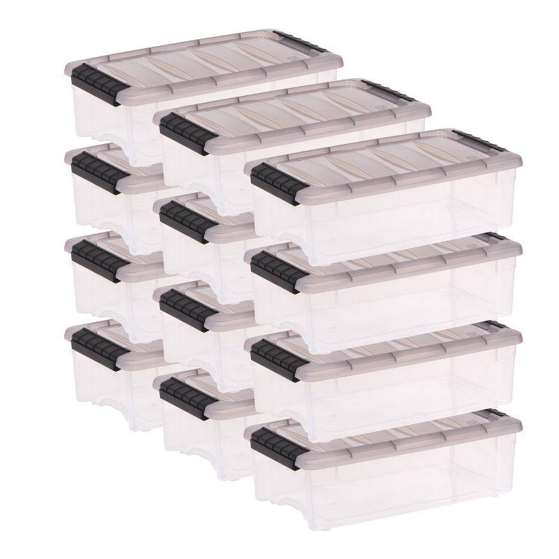 Clear Stackable Plastic Storage Box with Latching Lid, 5 Qt.