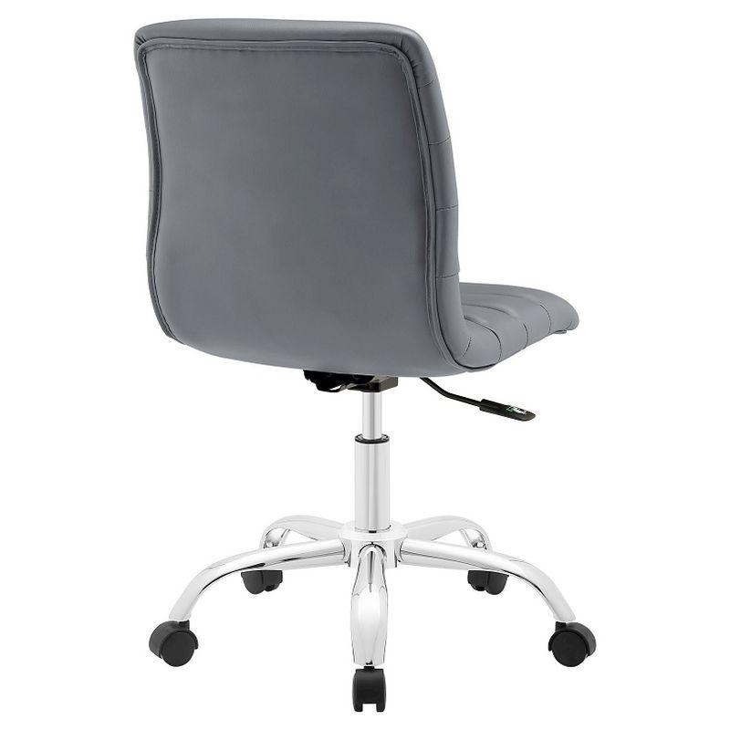 Ripple Mid-Back Swivel Task Chair in Gray Faux Leather