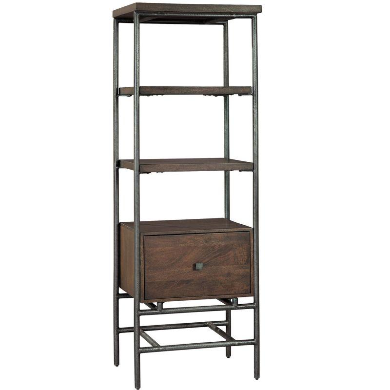 Sedona Transitional 3-Tier Adjustable Wood Bookcase in Brown