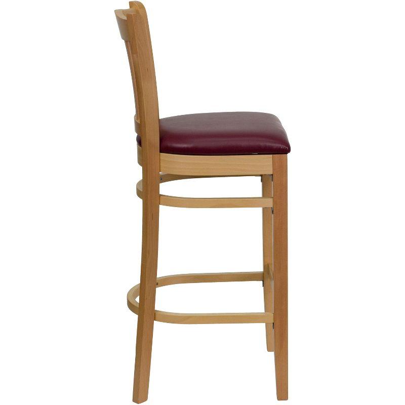 Flash Furniture Vertical Slat Back Wooden Restaurant Barstool