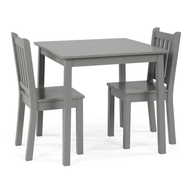 Gray Engineered Wood Kids Table and 2 Chairs Set