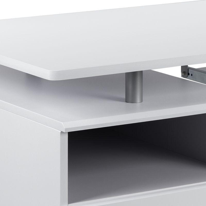 Flash Furniture White Desk with Three Drawer Pedestal and Pull-Out Keyboard Tray