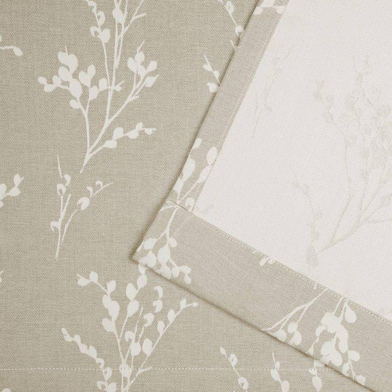 Nicole Miller Turion Floral Room Darkening Linen Curtain Panels