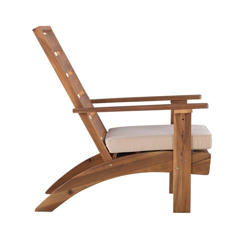 Rockport Outdoor Acacia Wood Chair with Cushion Brown - Linon: Porch Seating, Polyester Fabric, Foam Fill