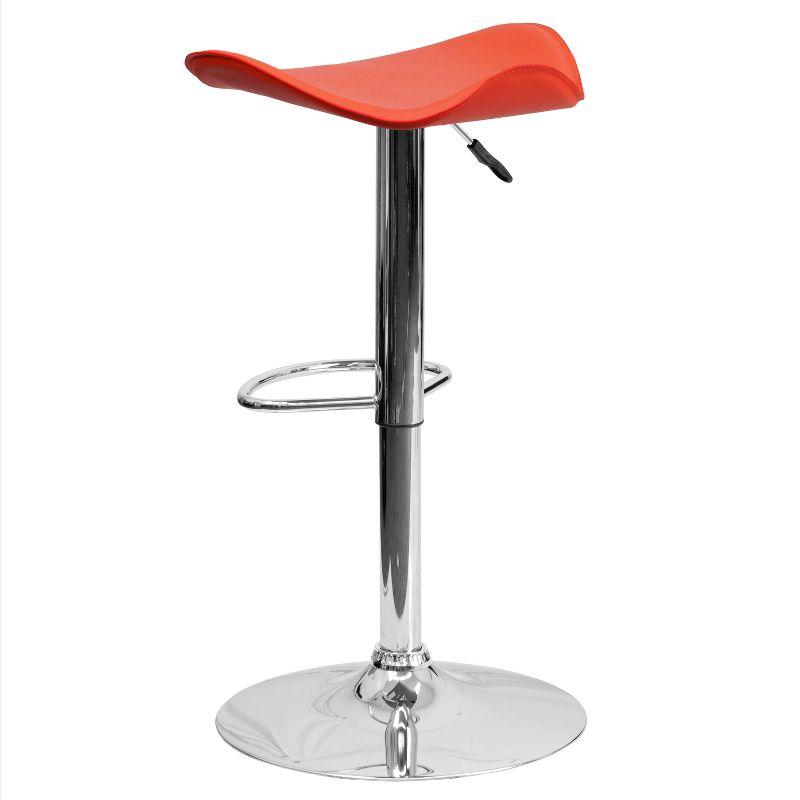 Flash Furniture Contemporary Vinyl Adjustable Height Barstool with Wavy Seat and Chrome Base