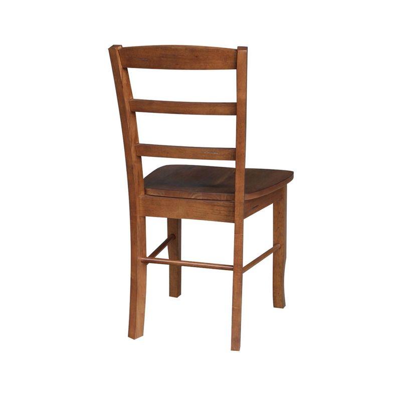 Distressed Oak Solid Wood High Ladderback Side Chair Set