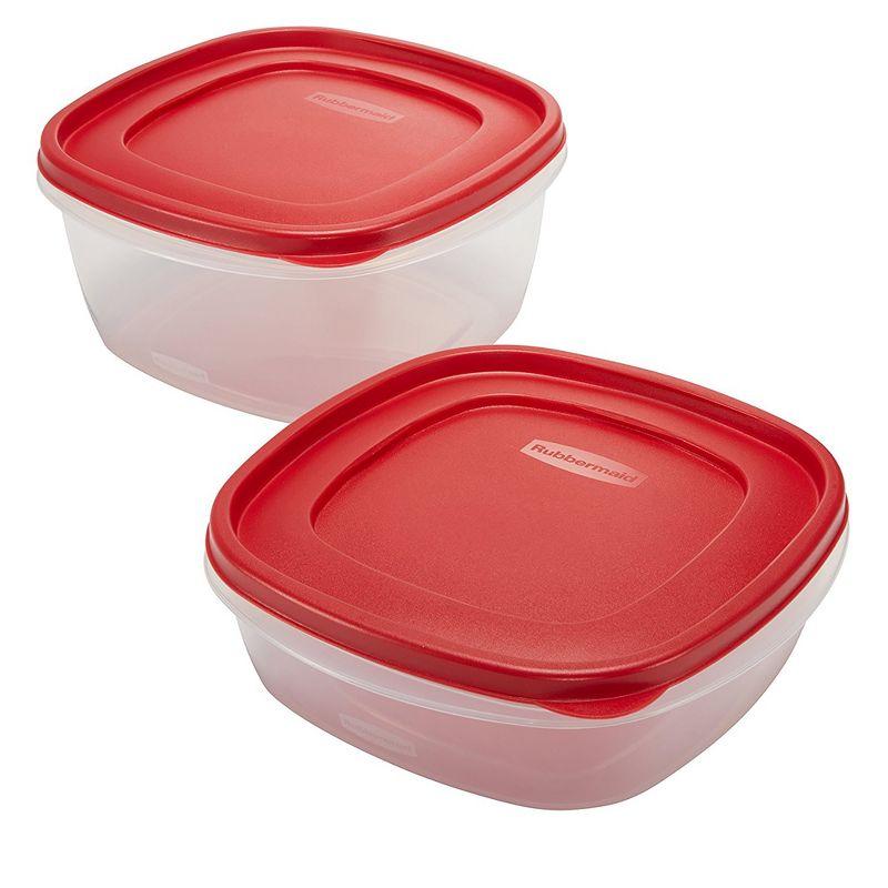 Rubbermaid 4pc Easy Find Lids Food Storage Containers Red: BPA-Free, Stackable, Microwave & Freezer Safe, 14 & 9 Cup