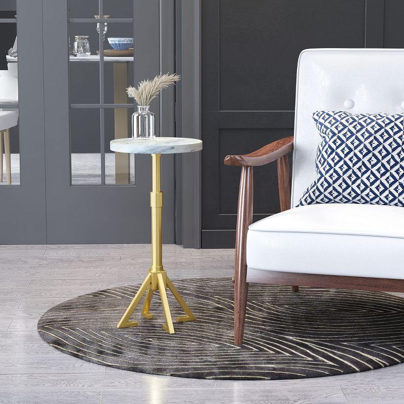 Zuo Maurice Side Table White & Gold