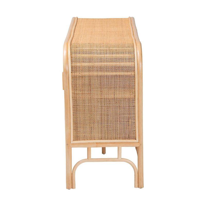 bali & pari Carabella Natural Rattan 2 Door Storage Cabinet Natural: Fixed Shelves, No Assembly Required