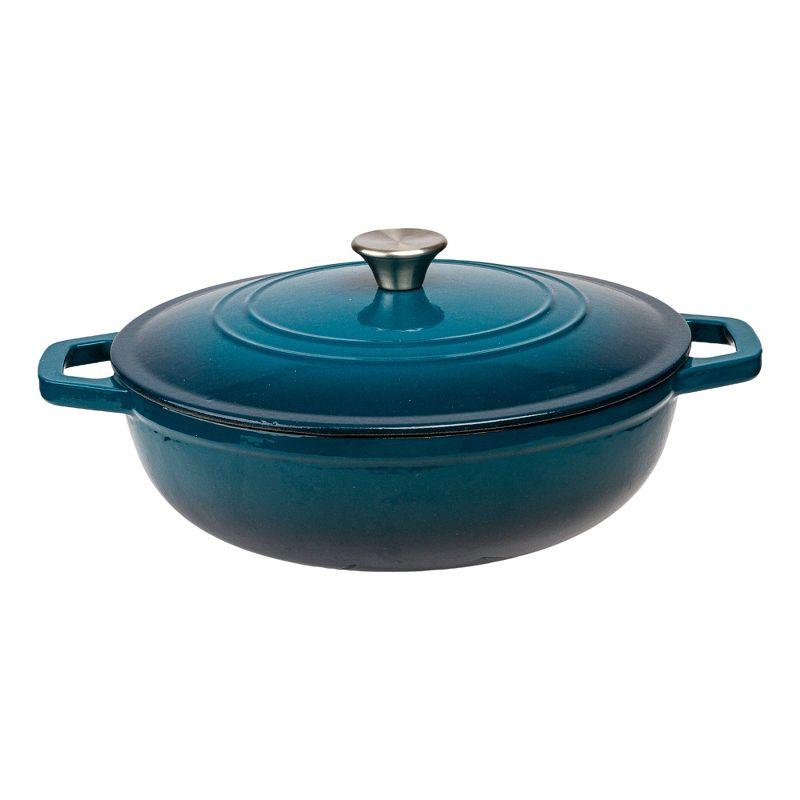 Dark Teal Enameled Cast Iron 5 Qt. Dutch Oven Braiser