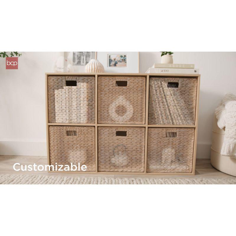 Best Choice Products 8-Cube Bookshelf, 13.5in Display Storage System, Organizer w/ Removable Back Panels - Light Blue
