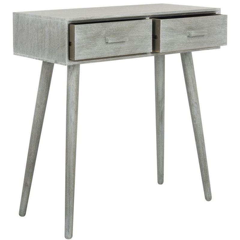 Transitional Slate Grey Rectangular 2-Drawer Console Table