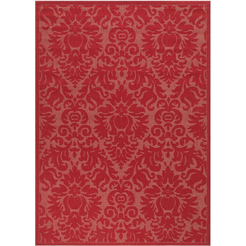Courtyard CY2714 Power Loomed Indoor and Outdoor Area Rug - Red/Red - 5'3"x7'7" - Safavieh