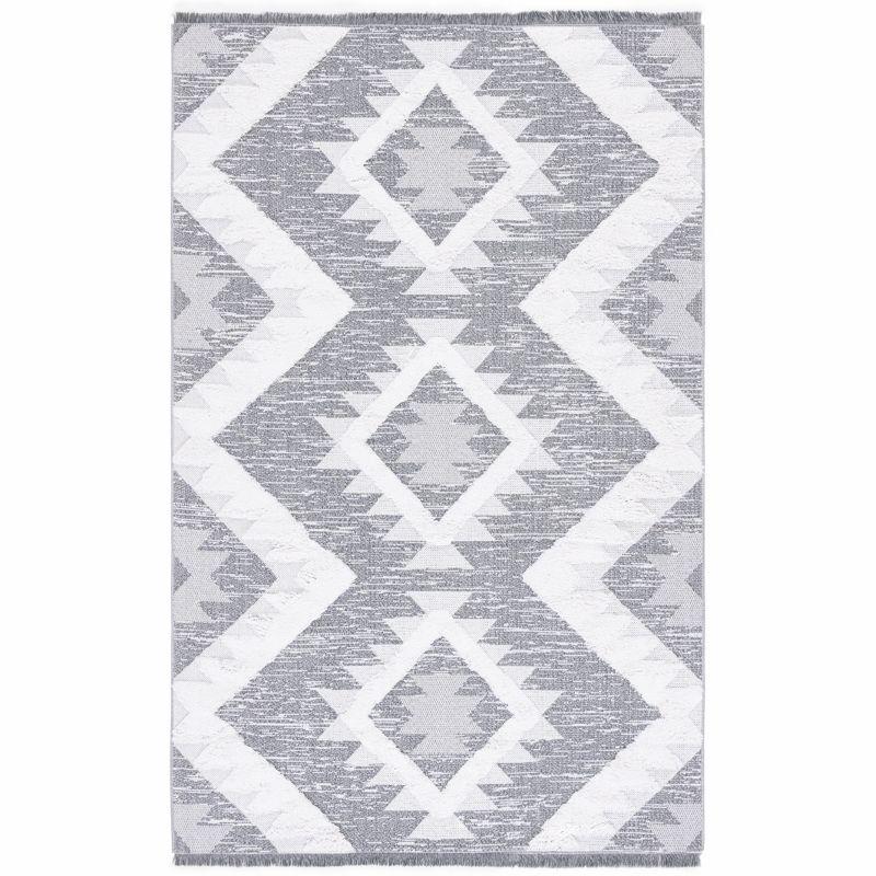 Ivory Nomadic Charm 4' x 6' Synthetic Flat Woven Area Rug