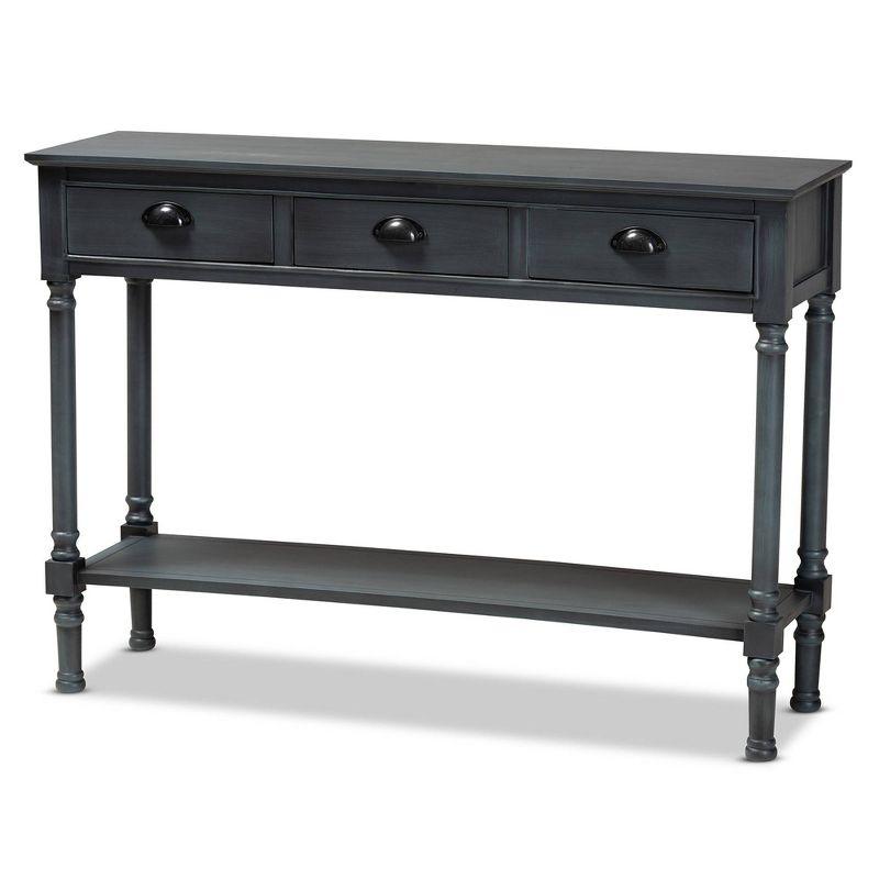 Garvey Grey Wood and Metal 3-Drawer Console Table with Storage