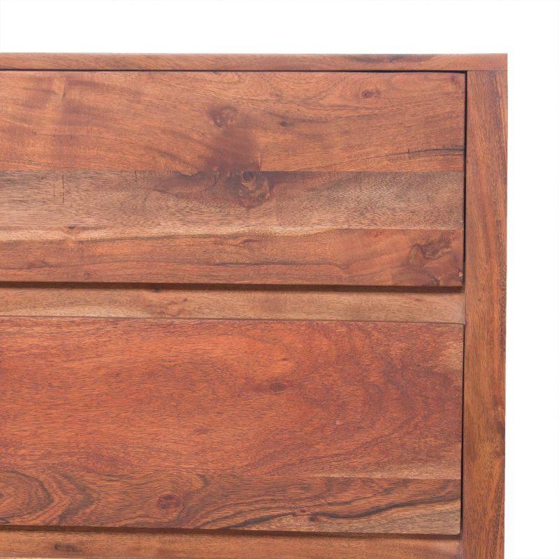 Birch Lane™ Pantai Modern Acacia Wood Dresser or Display Unit With Metal Base, Walnut Brown and Black