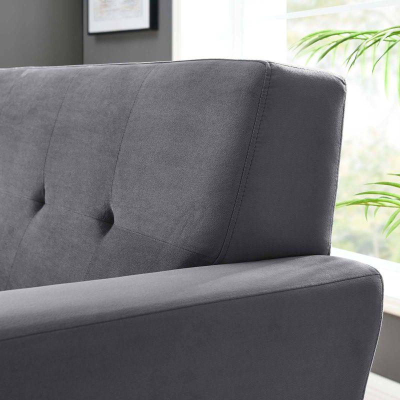 Engage Performance Velvet Armchair Gray - Modway: Plush, Tufted, Black Wood Legs
