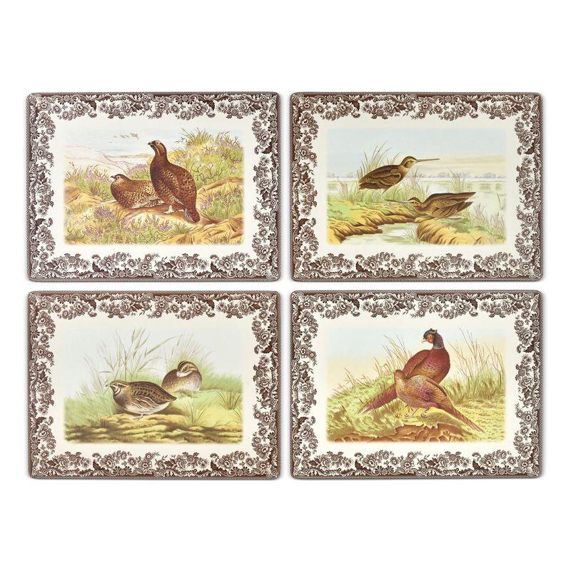 Woodland Wildlife Brown and White Hardboard Placemats Set of 4