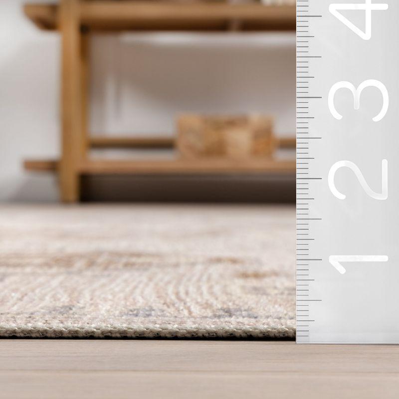 Nuloom Krystin Distressed Pet Friendly Machine Washable Area Rug, 5' x 8', Beige