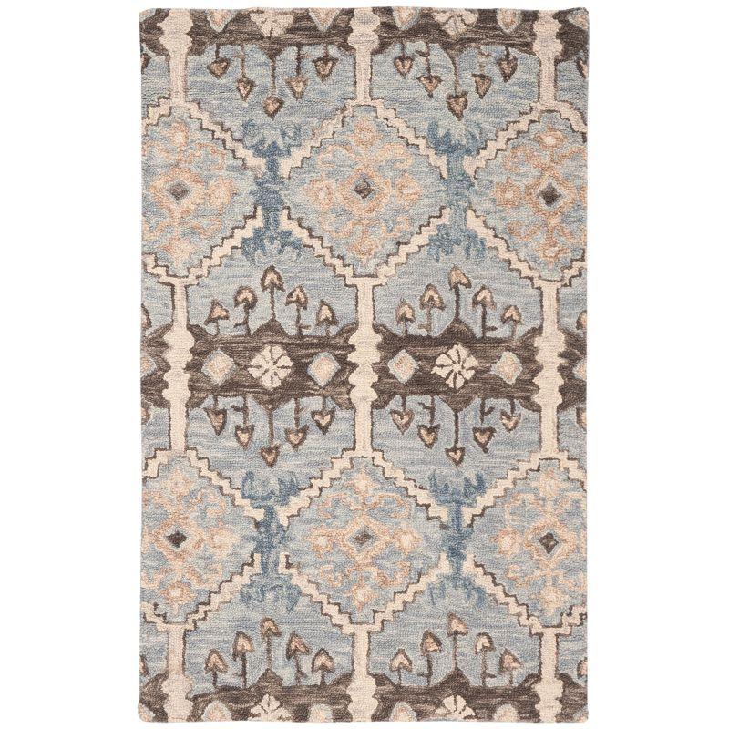 Aspen APN512 Hand Tufted Area Rug - Light Blue/Cream - 3' X 5' - Safavieh.