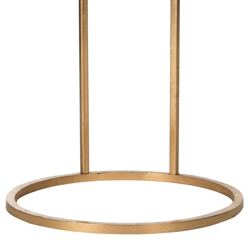 Elegant Transitional Round Metal & Glass End Table in Gold
