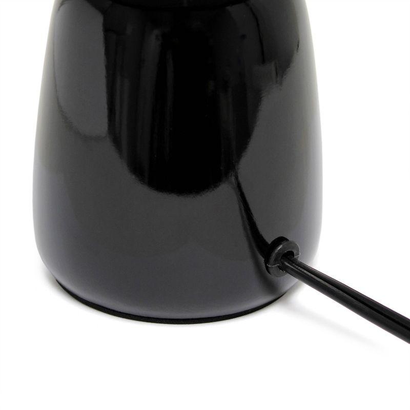 10.04" Traditional Ceramic Thimble Base Bedside Lamp with Fabric Shade - Simple Designs: ETL Listed, No Assembly Required