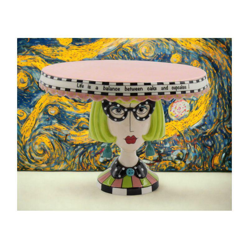 Kevins Gift Shoppe Ceramic Blonde Lady Large Cake Stand