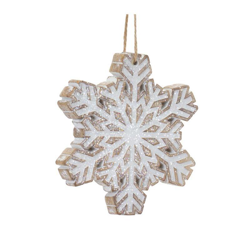 Melrose Glittered Snowflake Ornament (Set of 3)