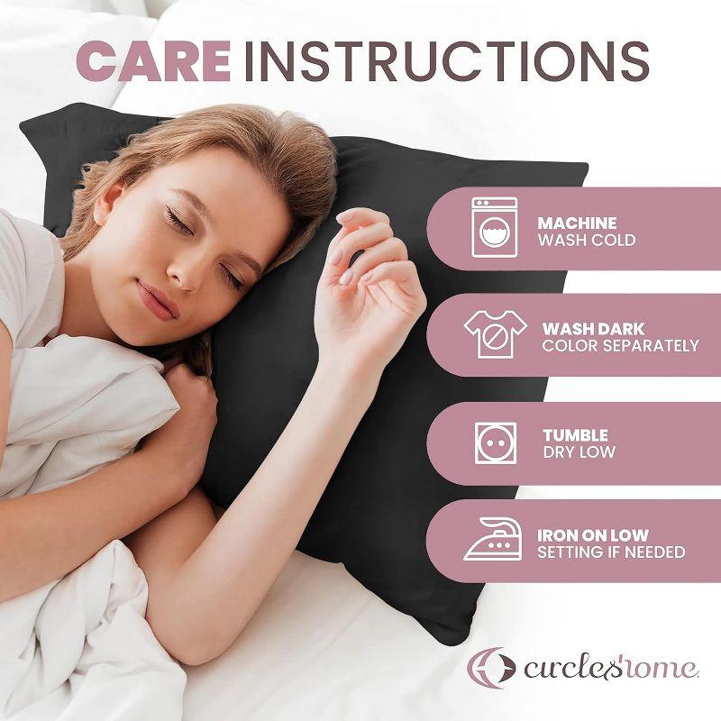 100% Cotton Zippered Pillow Protector (2 pck) King - Black