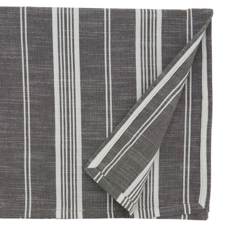 70" Cotton Striped Tablecloth Gray - Saro Lifestyle