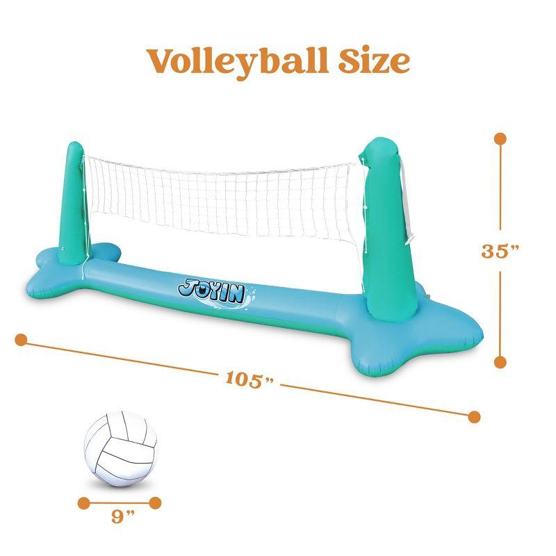 Phantoscope Floating Swimming Game Toy For Kids And Adults, Summer Floaties, Volleyball Court (105”X28”X35”)|Basketball (27”X23”X27”),L-Blue