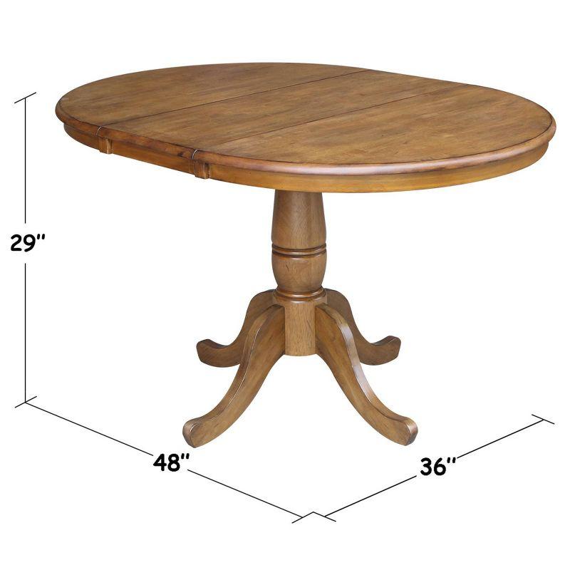 Pecan Round Extendable Wood Counter Height Table