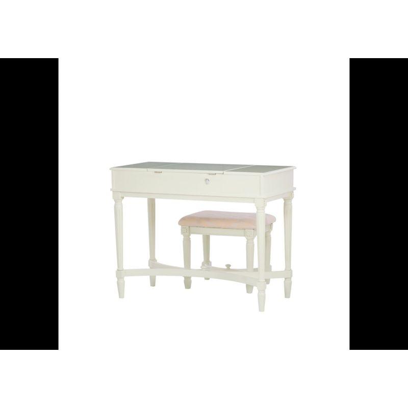 June Natural Two Drawer Flip Top Vanity Set with Stool