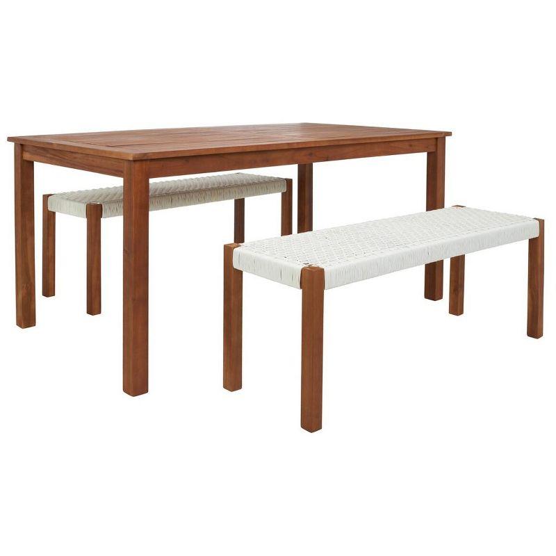 Aquina Patio Outdoor Dining Bench Set  - Safavieh