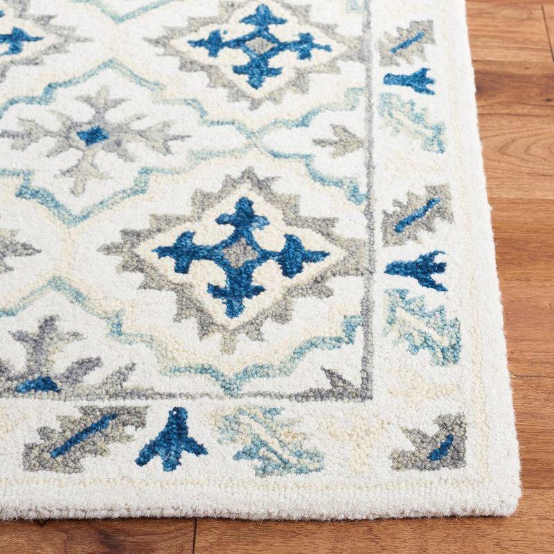 Ivory Wool-Cotton Blend Handmade Tufted Rectangular Rug