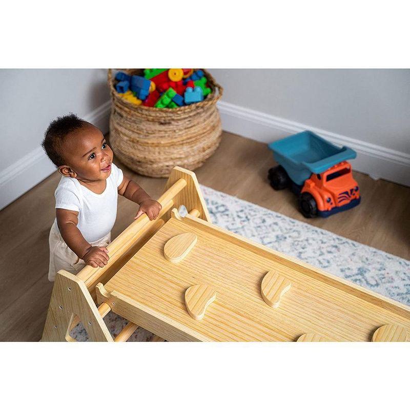 Avenlur Maple Baby Pikler - Wood Small Triangle Climbing Set with Ladder Slide and Rocker