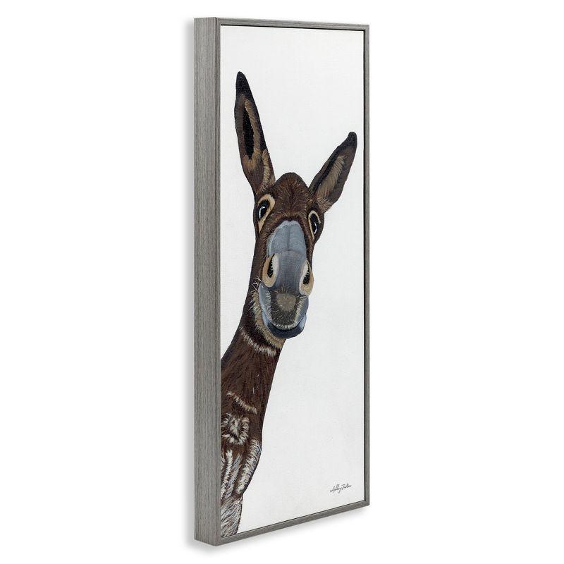 Stupell Industries " Donkey Peering Happily Casual Farm Animal Portrait " by Ashley Justice