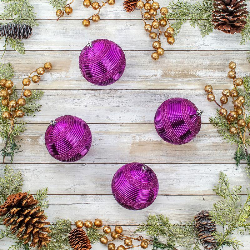 The Holiday Aisle® Shatterproof Swirling Ball Ornaments (Set of 4)